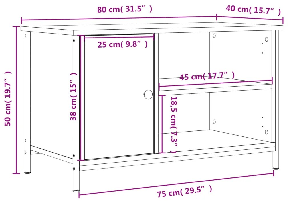 ΈΠΙΠΛΟ ΤΗΛΕΟΡΑΣΗΣ ΚΑΠΝΙΣΤΗ ΔΡΥΣ 80X40X50 ΕΚ. ΕΠΕΞ. ΞΥΛΟ 832770