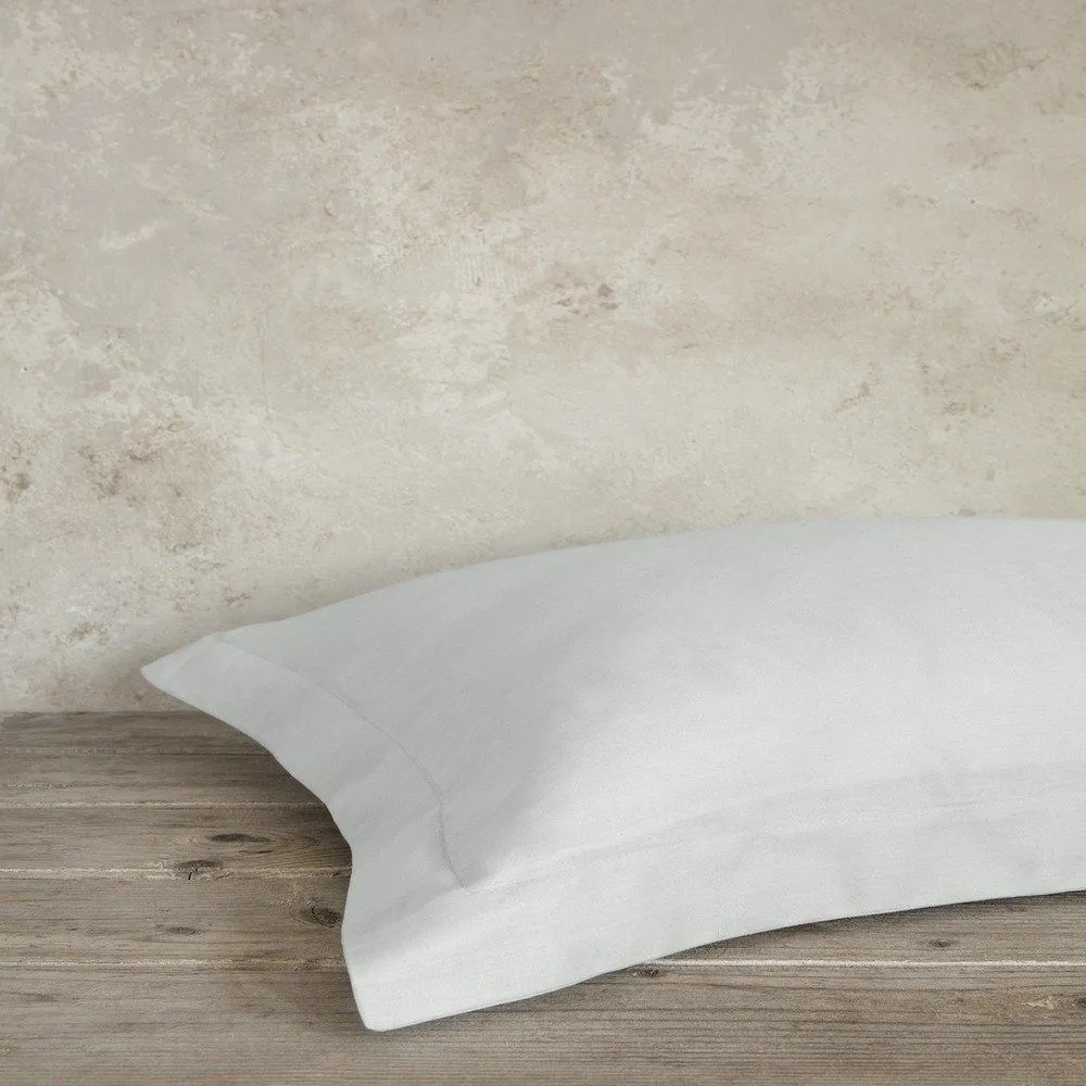 Μαξιλαροθήκες Superior Satin (Σετ 2τμχ) Oxford 3 Πλευρών Soft Grey Nima 52X72 100% Cotton Satin