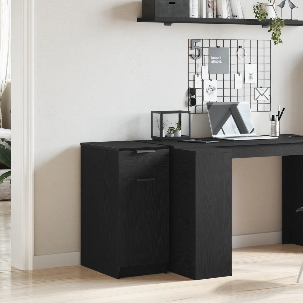 vidaXL Γραφείο Ντουλάπι σε Μαύρη Βελανιδιά - 33x50x75 εκ. - Φτιαγμένο από Επεξεργασμένο Ξύλο