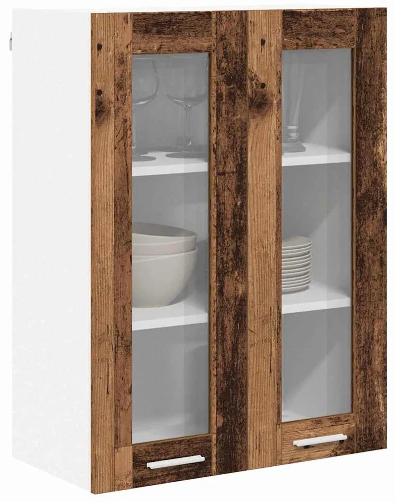 vidaXL Κρεμαστό ντουλάπι με αποθήκευση Παλιό ξύλο 60 x 31 x 80 εκ.