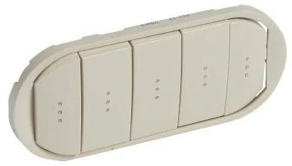 Πλακίδιο 5πλου Φωτεινού Διακόπτη Ivory Celiane 066213 Legrand-66213-Ivory 066213