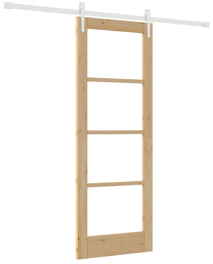 vidaXL Σετ Συρόμενης Πόρτας με Εξαρτήματα 73.5x198.5 cm Μασίφ Ξύλο Πεύκου