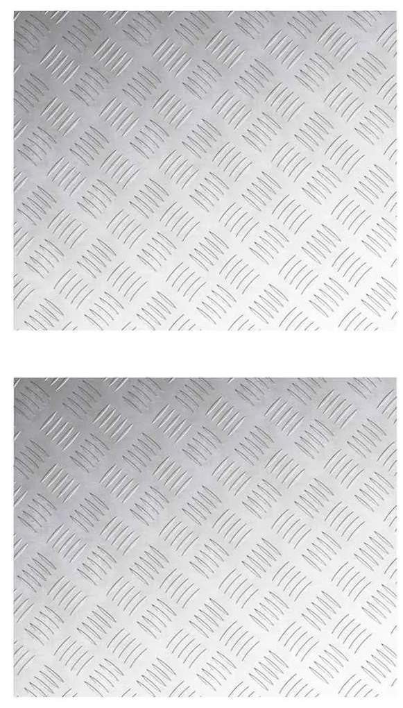 vidaXL Επιφάνειες Καρό 2 pcs Ασημί 60 x 50 cm Αλουμίνιο