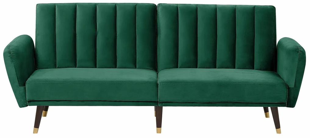 Καναπές κρεβάτι Berwyn 585, Πράσινο, 90x212x80cm, 37 kg, Πόδια: Ξύλο, Ξύλο: Ευκάλυπτος, Καουτσούκ | Epipla1.gr