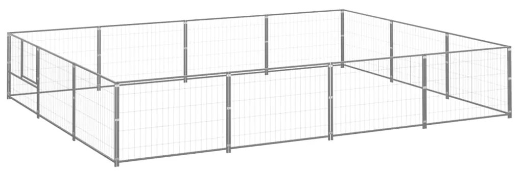 vidaXL Σπιτάκι Σκύλου Ασημί 12 μ² Ατσάλινο