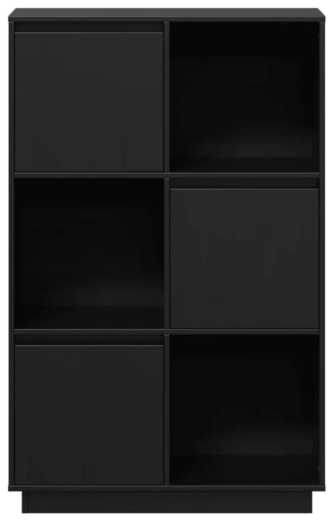 vidaXL Ντουλάπι Ψηλό Μαύρο 74 x 35 x 117 εκ. από Μασίφ Ξύλο Πεύκου