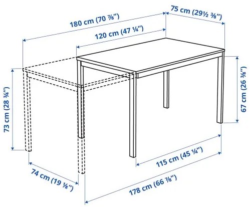 VANGSTA επεκτεινόμενο τραπέζι 803.615.64