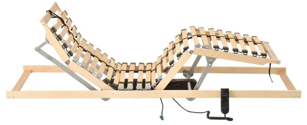 vidaXL Τελάρο Κρεβατιού Ηλεκτρικό με 28 Σανίδες & 7 Ζώνες 100x200 εκ.