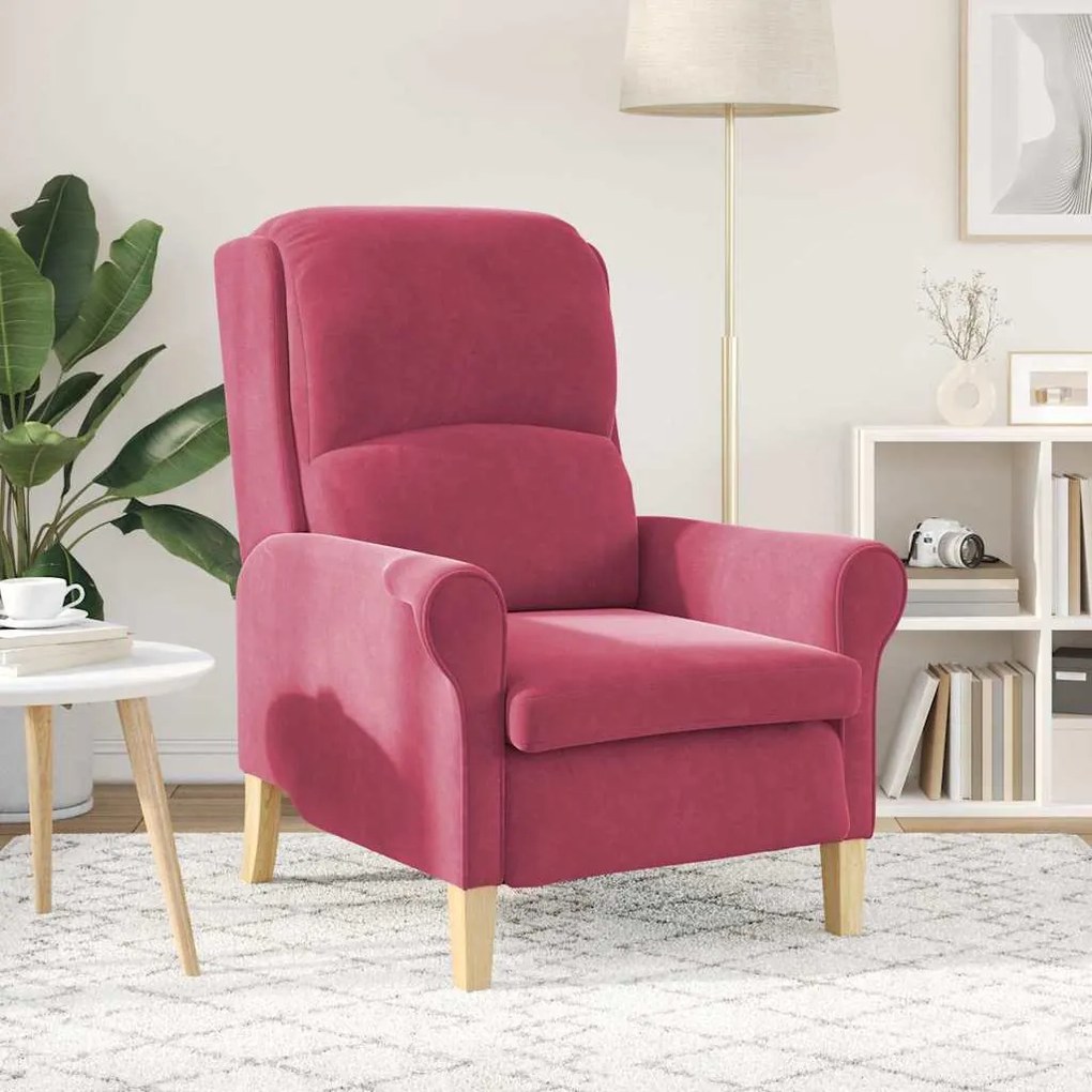 vidaXL Πολυθρόνα Μπορντό 76 x 94 x 102 εκ Βελούδο