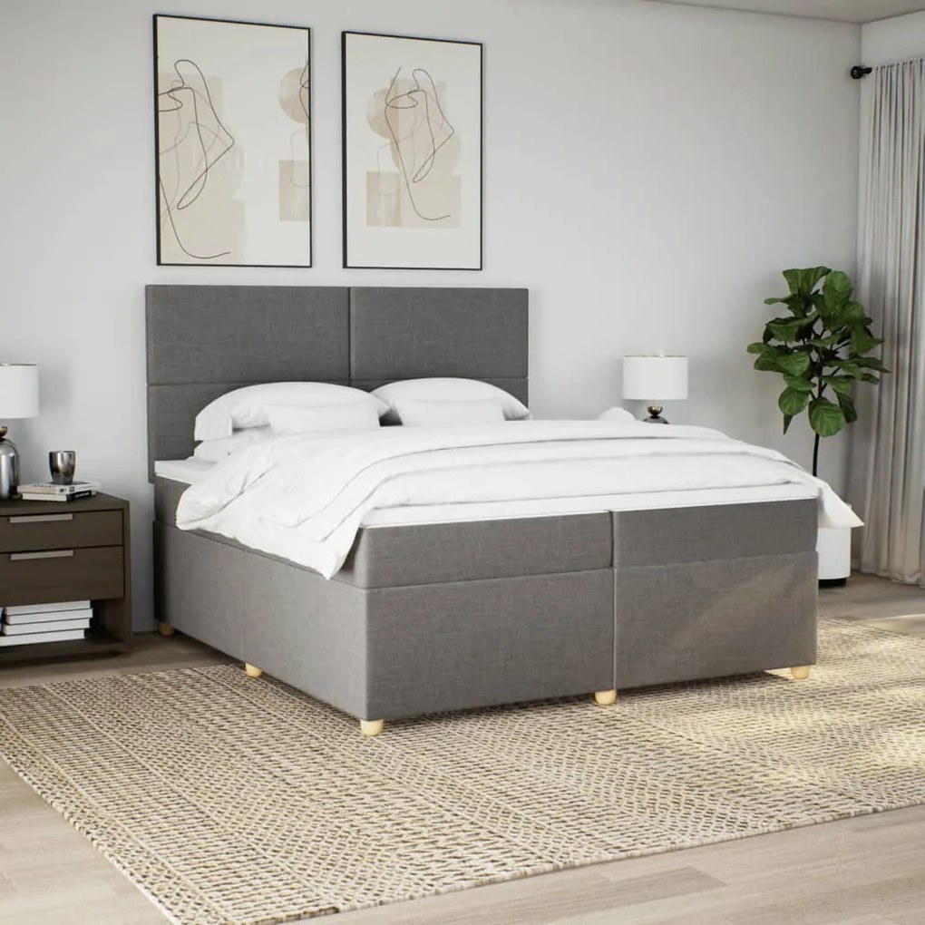 ΚΡΕΒΑΤΙ BOXSPRING ΜΕ ΣΤΡΩΜΑ TAUPE 200X200 ΕΚ. ΥΦΑΣΜΑΤΙΝΟ 3291384