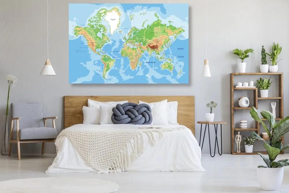 Εικόνα σε έναν κλασικό παγκόσμιο χάρτη από φελλό - 120x80  place
