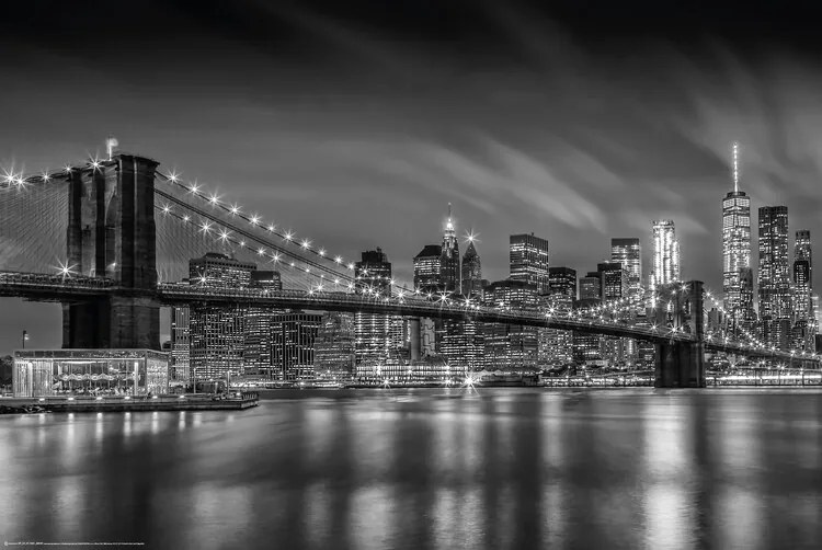 Αφίσα BROOKLYN BRIDGE Nightly Impressions | Monochrome