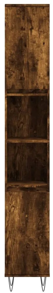 vidaXL Ντουλάπι Μπάνιου Καπνιστή Δρυς 30x30x190 εκ. Επεξεργασμένο Ξύλο