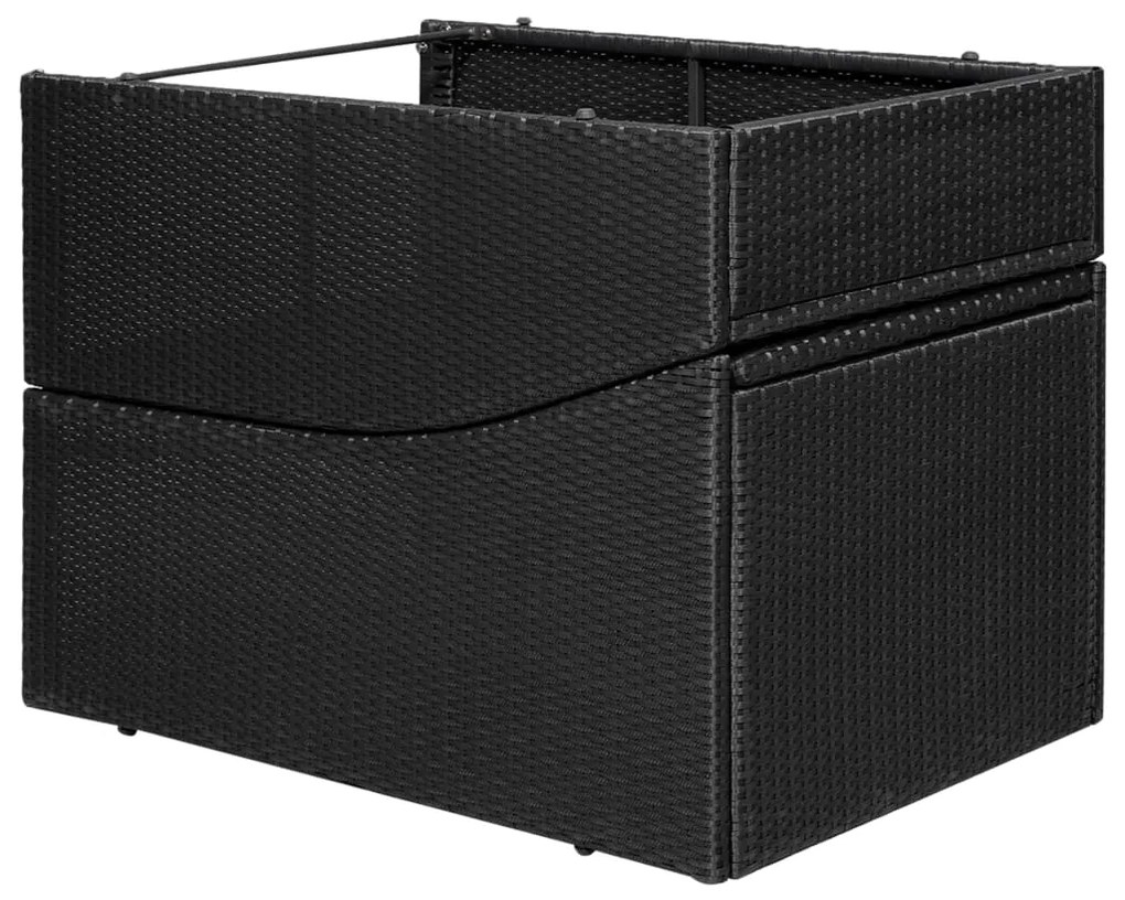 vidaXL Ξαπλώστρα Μαύρη από Συνθετικό Ρατάν με Μαξιλάρι