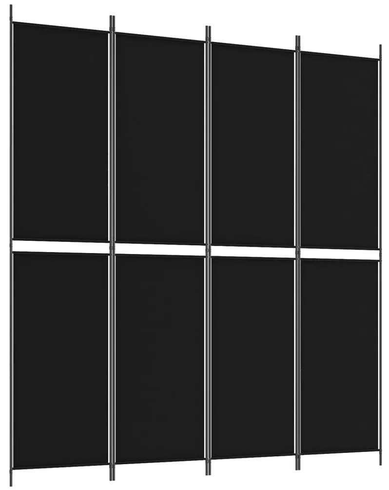 vidaXL Διαχωριστικό Δωματίου με 4 Πάνελ Μαύρο 200 x 220 εκ. Υφασμάτινο