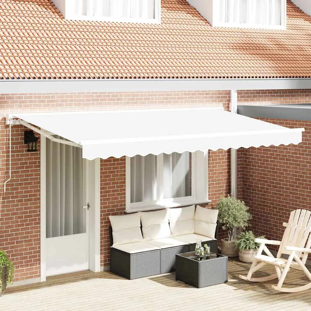 vidaXL Ύφασμα αντικατάστασης τέντας Λευκό 400 x 200 cm Καραβόπανο