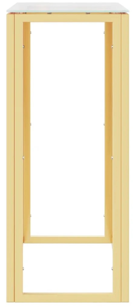 vidaXL Τραπέζι Κονσόλα Χρυσό 70x30x70 εκ. Ανοξείδωτο Ατσάλι και Γυαλί