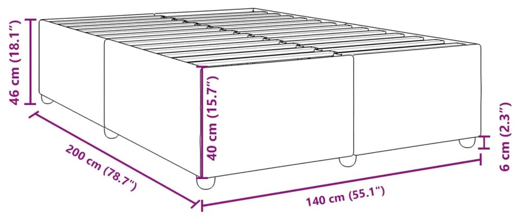 ΣΚΕΛΕΤΟΣ ΚΡΕΒΑΤΙΟΥ ΧΩΡΙΣ ΣΤΡΩΜΑ TAUPE 140X200 ΕΚ. ΥΦΑΣΜΑΤΙΝΟ 3284740