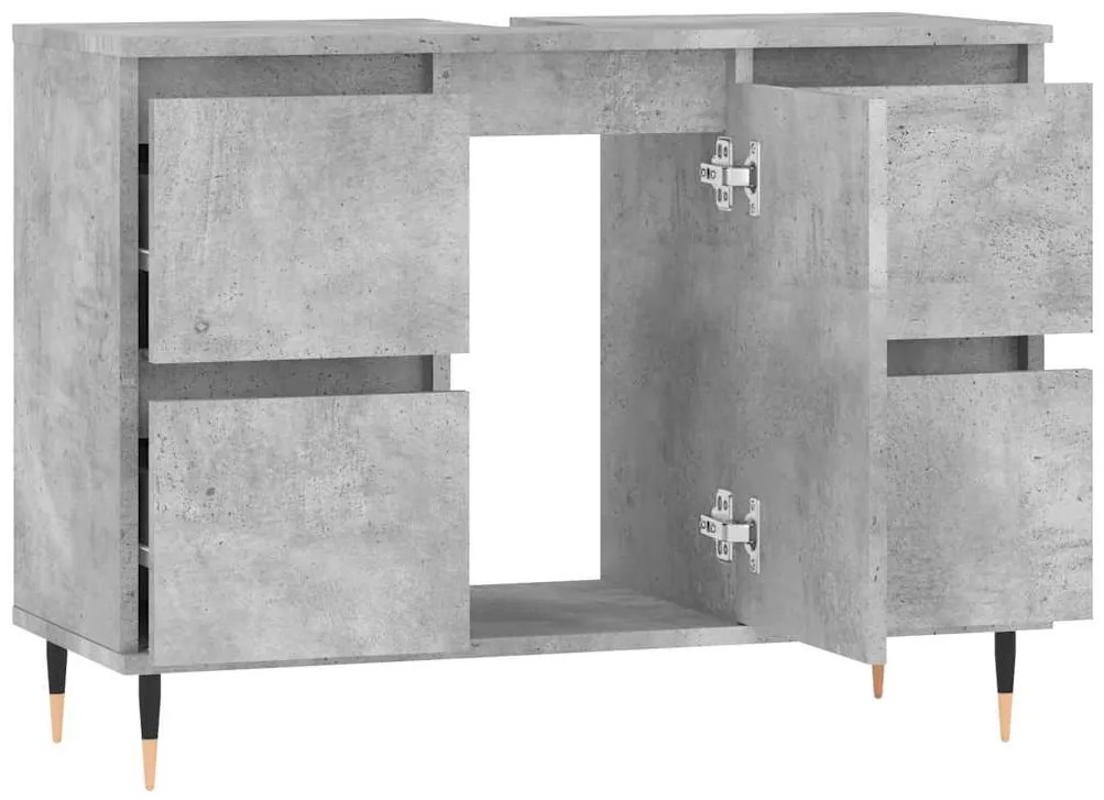 vidaXL Ντουλάπι Μπάνιου Γκρι Σκυροδέματος 80x33x60 εκ. Επεξ. Ξύλο