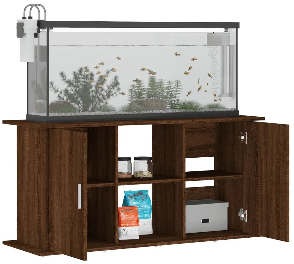 vidaXL Βάση Ενυδρείου Καφέ Δρυς 121x41x58 εκ. από Επεξεργασμένο Ξύλο