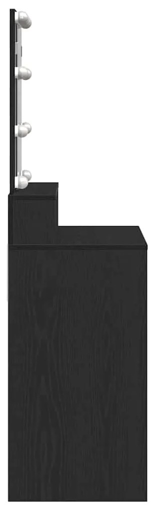 vidaXL Κομμωτήριο Μαύρη δρυς 80 x 41 x 144.5 εκ Επεξεργασμένο ξύλο