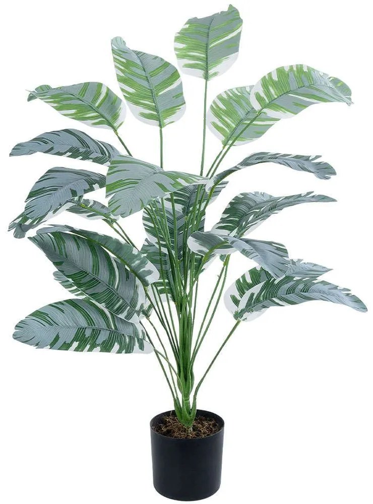 Τεχνητό Φυτό Banana Zebra 20919 Φ78x80cm Green-White GloboStar Polyethylene,Fabric
