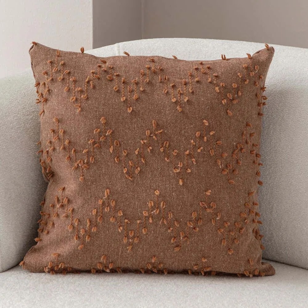 Μαξιλαροθήκη Διακοσμητική Tuffet 881PCR1621 Brown Aberto Design 43X43 Πολυέστερ