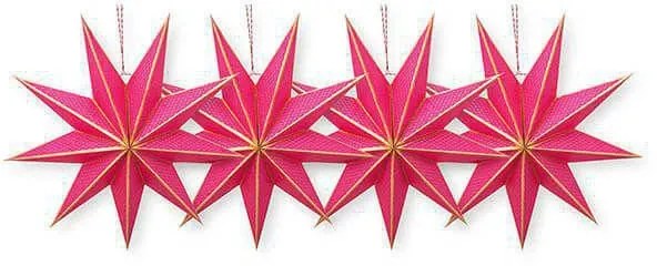 ΣΕΤ ΧΡΙΣΤΟΥΓΕΝΝΙΑΤΙΚΑ ΣΤΟΛΙΔΙΑ 20cm 4 ΤΕΜ. PIP STUDIO - STAR PAPER PINK