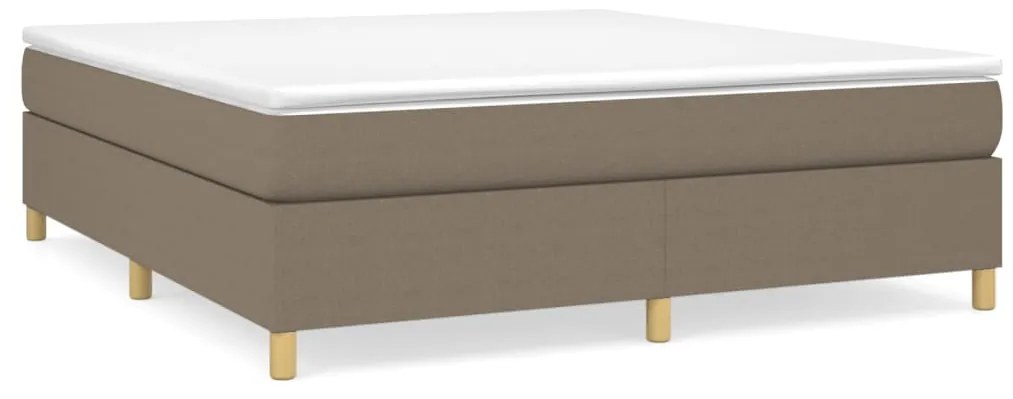 vidaXL Κρεβάτι Boxspring με Στρώμα Taupe 180x200 εκ. Υφασμάτινο