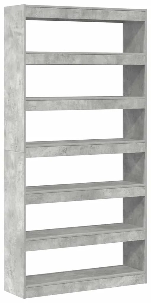 vidaXL Βιβλιοθήκη Σκυρόδεμα Γκρι 100 x 30 x 198 εκ. Επεξεργασμένο ξύλο