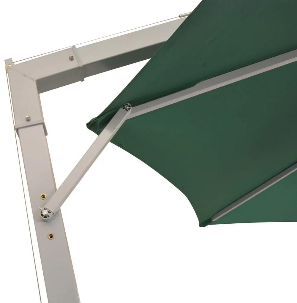 Ομπρέλα Κρεμαστή Πράσινη 350 εκ. με Ιστό Αλουμινίου - Πράσινο