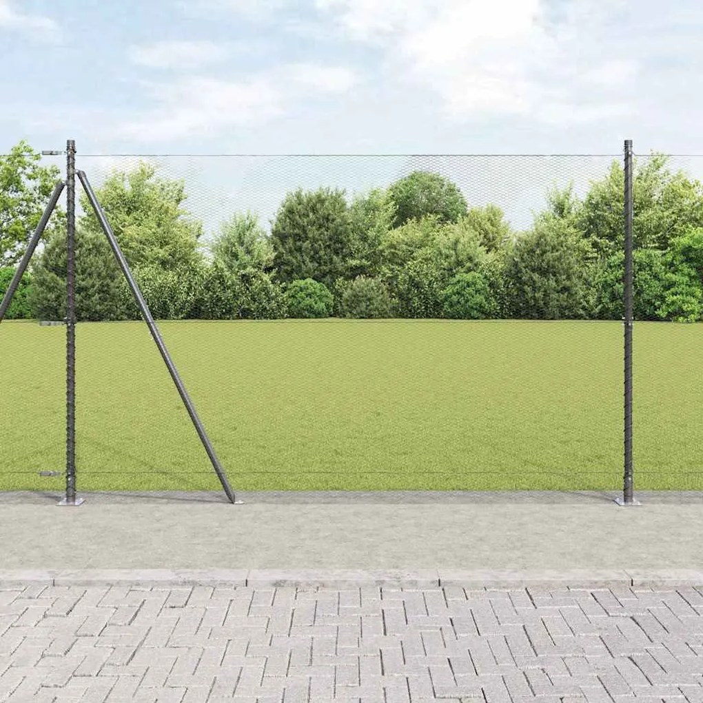 vidaXL Σετ Περίφραξης Γκρι 25 x 1.5 m (πλέγμα 13 mm)