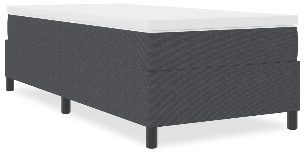 vidaXL Κρεβάτι Box Spring Σκούρο Γκρι Μονό Κορντούρα