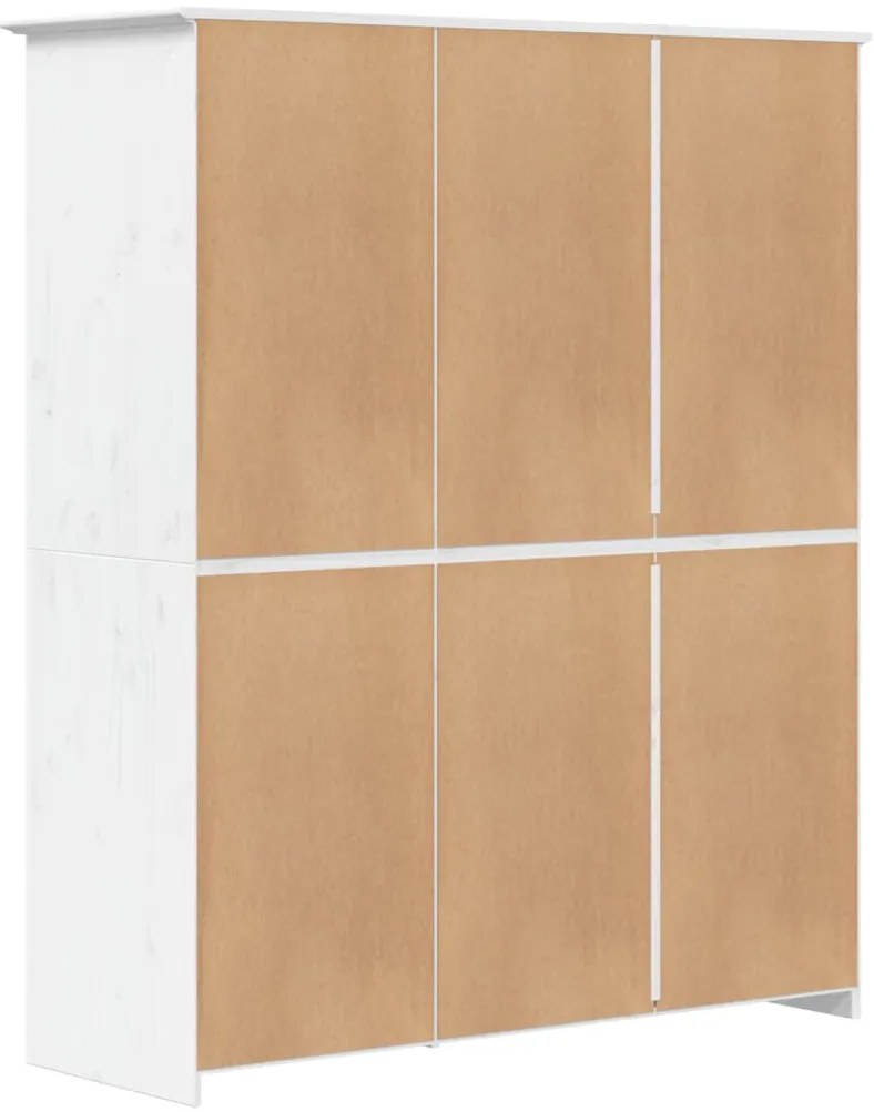 vidaXL Ντουλάπα BODO Λευκή 146x53,5x173 εκ. από Μασίφ Ξύλο Πεύκου