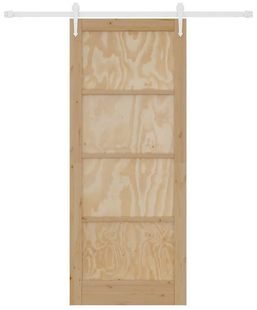 vidaXL Συρόμενη Πόρτα Φυσικό και λευκό 86 x 211 cm