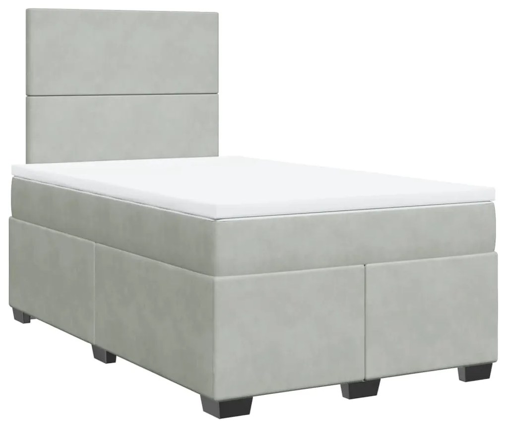 ΚΡΕΒΑΤΙ BOXSPRING ΜΕ ΣΤΡΩΜΑ ΑΝΟΙΧΤΟ ΓΚΡΙ 120X190 ΕΚ. ΒΕΛΟΥΔΙΝΟ 3290852