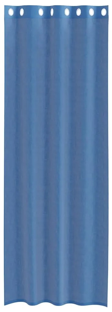 vidaXL Voile κουρτίνες με ροδέλες 2 τεμάχια Μπλε Ρουά