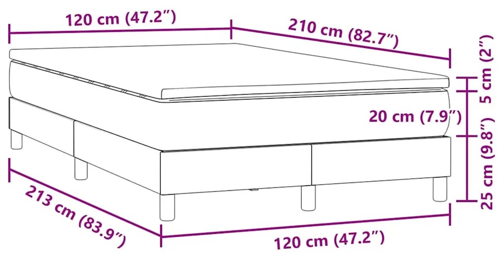 ΚΡΕΒΑΤΙ BOXSPRING ΜΕ ΣΤΡΩΜΑ ΣΚΟΥΡΟ ΓΚΡΙ 120X210 ΕΚ. ΒΕΛΟΥΔΙΝΟ 3315916