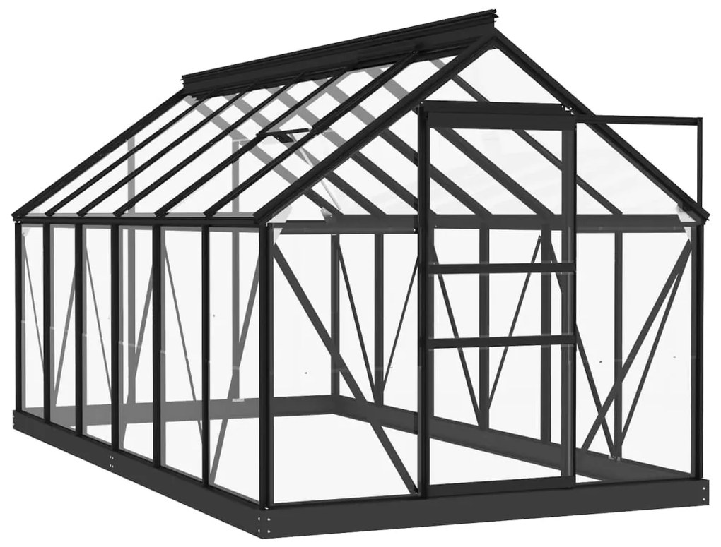 vidaXL Θερμοκήπιο Γυάλινο Ανθρακί 155 x 298 x 191 εκ. από Αλουμίνιο