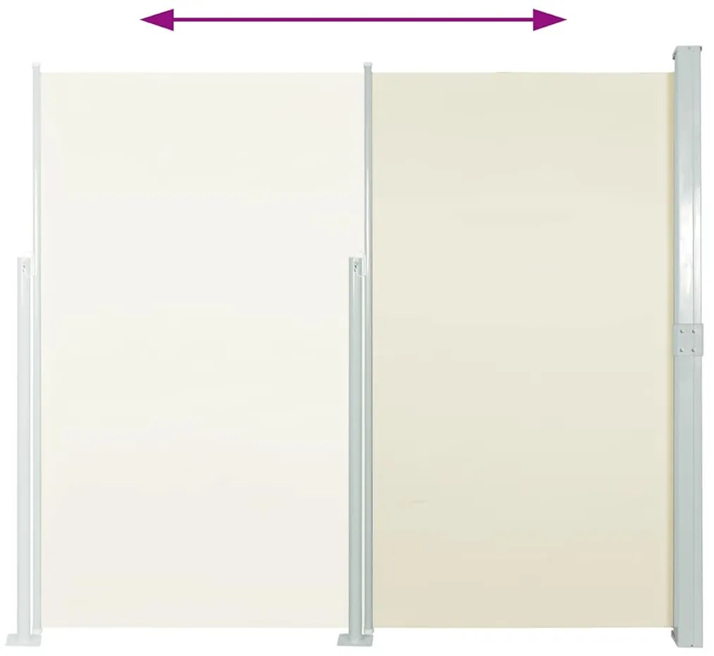 vidaXL Σκίαστρο Πλαϊνό Συρόμενο Βεράντας Κρεμ 170 x 300 εκ.