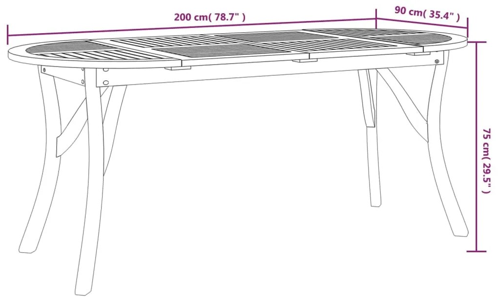 ΤΡΑΠΕΖΙ ΚΗΠΟΥ 200X90X75 ΕΚ. ΑΠΟ ΜΑΣΙΦ ΞΥΛΟ ΑΚΑΚΙΑΣ 363307