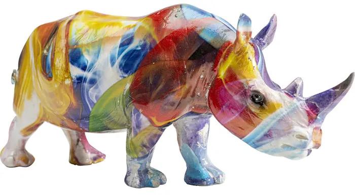 Διακοσμητική Επιτραπέζια Φιγούρα Χρωματιστός Ρινόκερος 7,5x5,5x17 εκ. - Πολύχρωμο