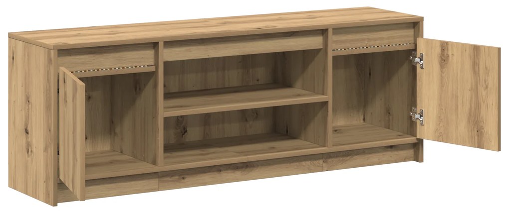 vidaXL Κονσόλα TV με LED Artisan Oak 139.5x34x50 cm Επεξεργασμένου Ξύλου
