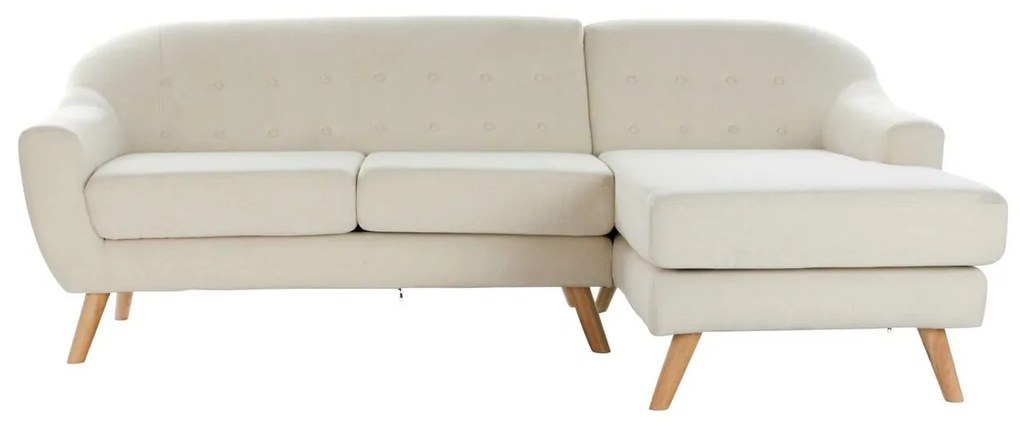 Γωνιακός Καναπές DKD Home Decor Κρεμ ξύλο καουτσούκ 226 x 144 x 84 cm