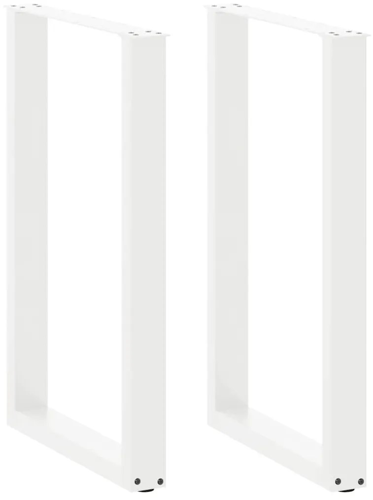 Πόδια Τραπεζιού Μπαρ σε Σχήμα U, 2 τεμ. Λευκά 60x(90-91) εκ. Ατσάλι