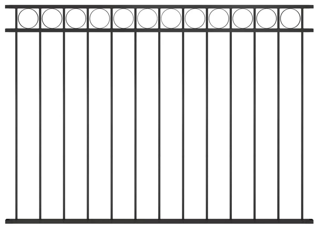 vidaXL Πάνελ Περίφραξης Ατσάλινο Μαύρο 1,7x1,2 μ.