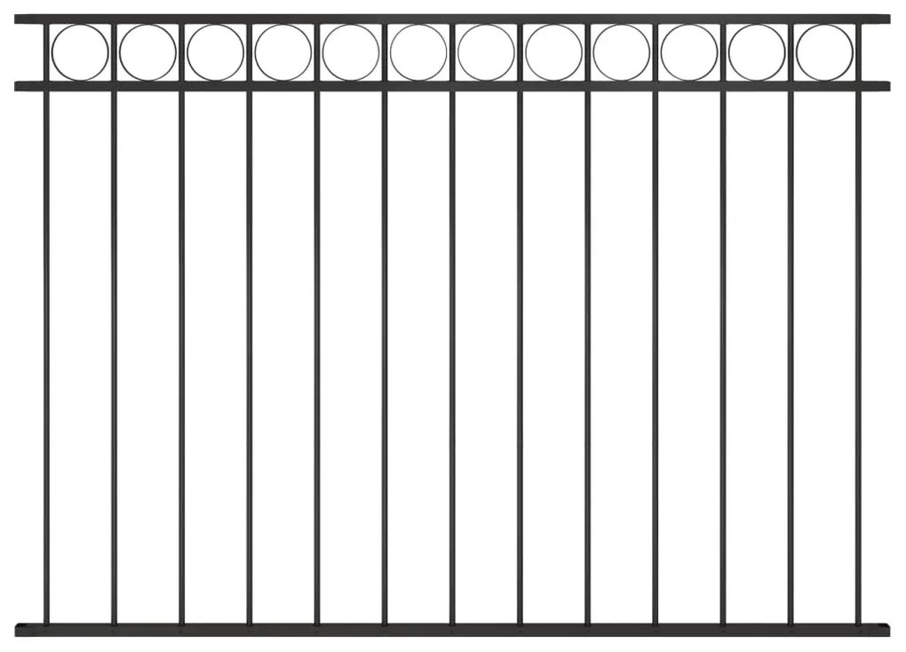 vidaXL Πάνελ Περίφραξης Μαύρο 1,7 x 1,2 μ. από Ατσάλι