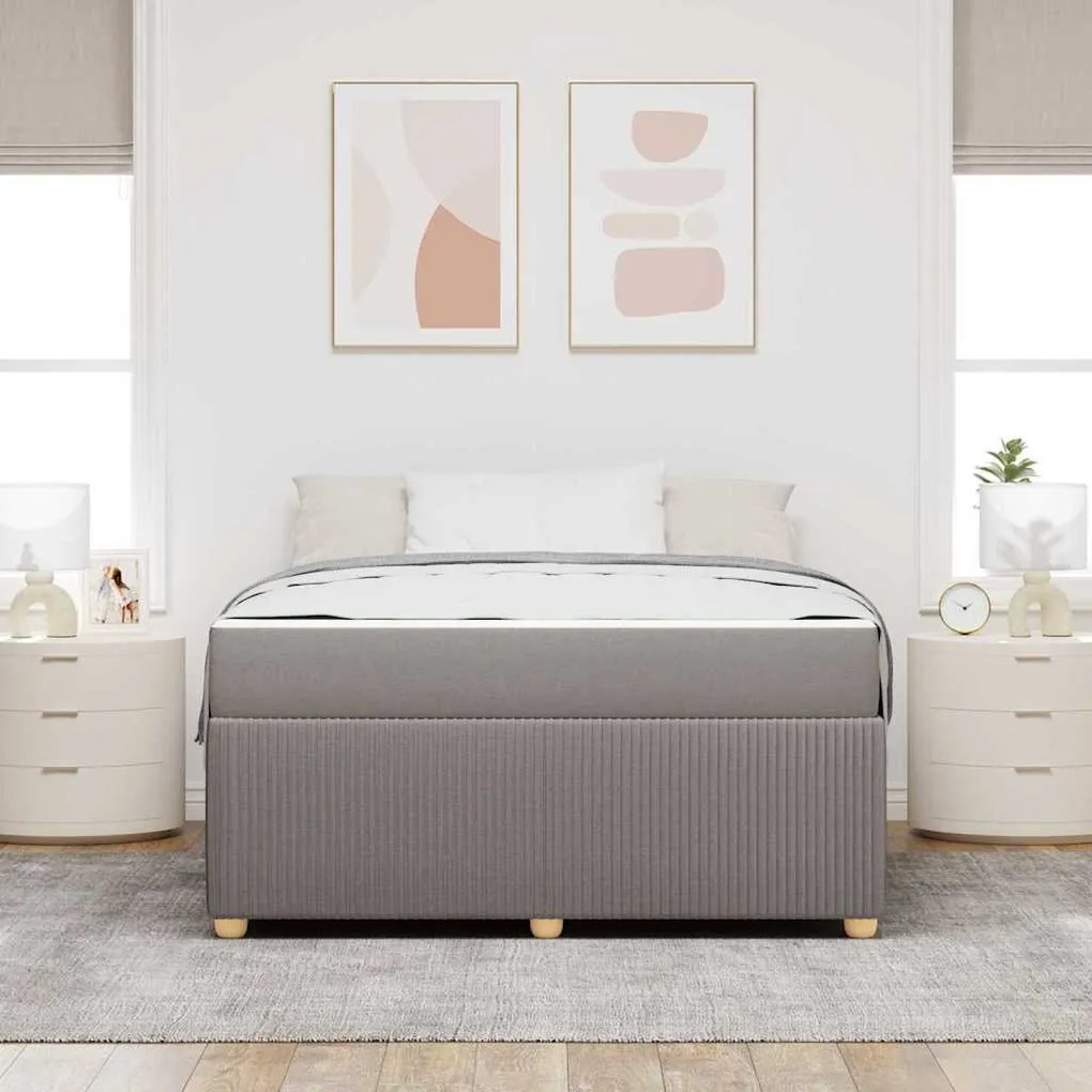 vidaXL Σκελετός Κρεβατιού Άλλο Taupe 140 x 200 cm ύφασμα