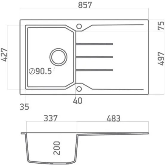 Νεροχύτης Sanitec 805-Ώχρα