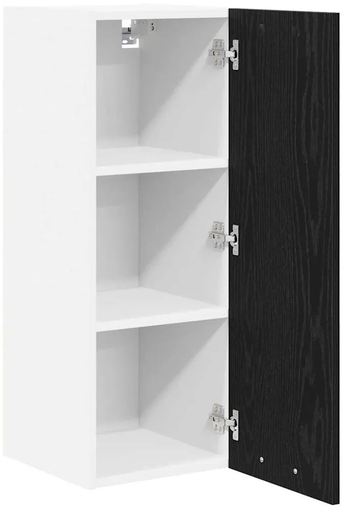 vidaXL Κρεμαστό ντουλάπι Riga Μαύρος Δρυς και Λευκό 30 x 31 x 80 εκ.